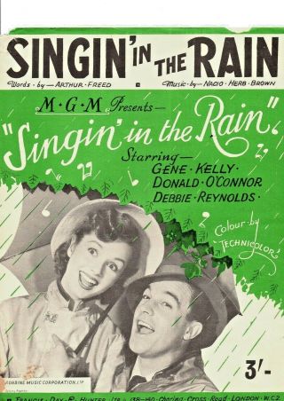 Sheet Music Film Singing In The Rain Gene Kelly And Debbie Reynolds