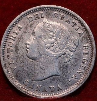 1858 Small Date Canada 5 Cents Silver Foreign Coin