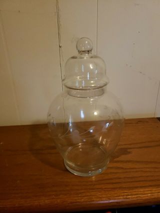 Princess House Crystal Heritage Apothecary Candy Jar With Lid 10in