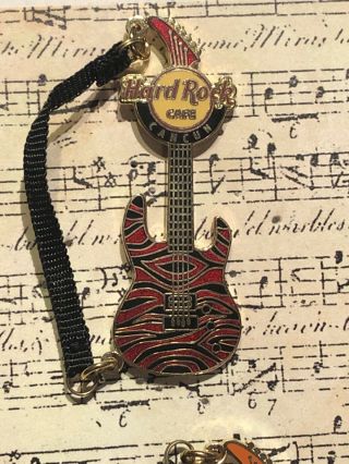 Hard Rock Cafe - Cancun Guitar With Strap - Red 2010