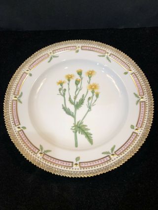 Royal Copenhagen Flora Danica 10” Dinner Plate 20/3549 Senecio Jacobaea