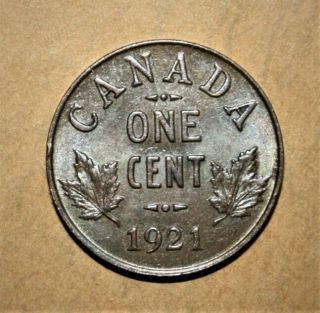 Canada 1 Small Cent 1921 Brilliant Uncirculated Coin - King George V