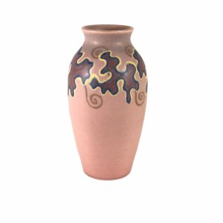 1921 Rookwood 8 " Pink Matte Abstract Design Vase Signed Charles S.  Todd 534c
