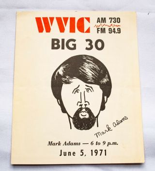 Wvic Lansing Michigan Radio Music Chart June 5 1971 Raiders Joe Cocker Stones