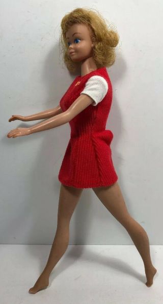 Vintage 1963 Mattel Midge Doll Blonde Hair Freckles Blue Eyes Straight Leg Japan 3