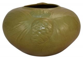 Van Briggle Pottery 1920 Brown And Green Pine Cone Ceramic Vase Shape 762