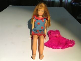 Francie Vintage Barbie Doll 1963 Bendable Leg Blonde Hair W 2 Outfits Mattel
