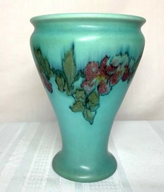 Rookwood Pottery,  Decorated Mat Floral Vase,  Margaret H Mcdonald,  Louise Abel