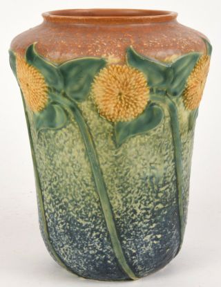 Roseville Pottery Sunflower Vase Shape 492 - 10 "