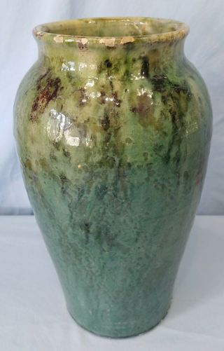 Antique Jonah Owen Log Cabin Pottery Large Vase North Carolina (1923 - 1927)
