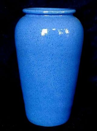 Garden City Pottery Hand Thrown Mini Oil Jar Vase Unusual Speckled Blue Glaze