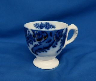 Flow Blue Grindley Argyle Footed Punch Cup