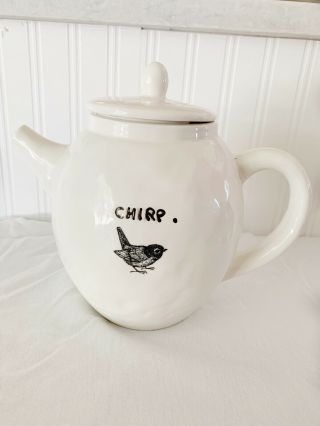 Rae Dunn Artisan Bird " Chirp " Teapot 2013 Extremely Rare Htf