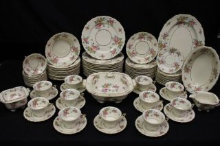 89pc Thomas Bavaria Ivory China Rose Floral Pattern W/gold,  Service For 12 (172)