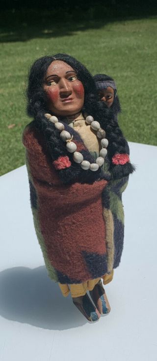 Vintage Skookum Native American Indian Doll With Papoose