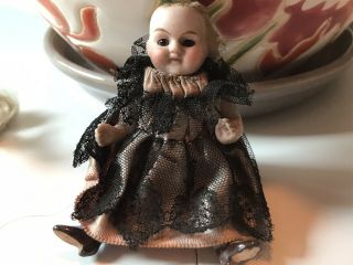 Antique Small Bisque Doll Glass Eyes German And Bisque Baby 3