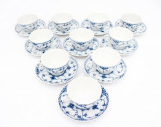 10 Unusual Cups & Saucers 713 - Blue Fluted Royal Copenhagen - 1:st Quality 2