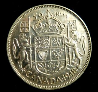 1948 Canada Half Dollar 50 Cents Xf Key Date Set Break.  800 Silver