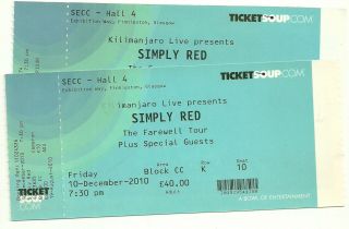 Simply Red Tickets Farewell Tour 2010