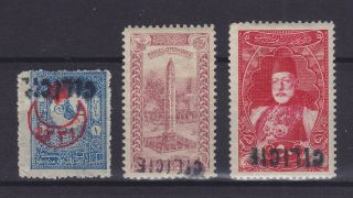 Cilicia Cilicie 1919,  3 Stamps,  Error: Inverted Overprints,  Mlh