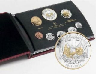 2011 Canada Proof Set Of Canadian Coinage Sterling Silver National Parks Box