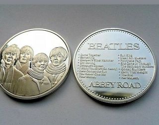 The Beatles Group Image Abbey Road Silver Plated Coin In Cap