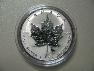 2004 Sp $5 1oz.  9999 Silver Maple Leaf Sml Zodiac 1 - Aries Privy Mark Coin Only