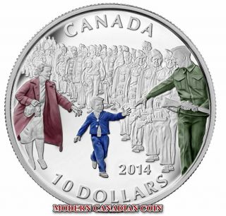 Canada $10 1/2 Oz Fine Silver Coin - " Wait For Me,  Daddy " - 2014