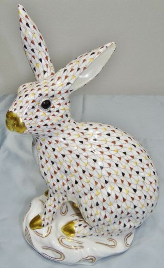 Herend Fishnet Large 11 3/4 " Bunny Rabbit 5334 Limited Edition Animal