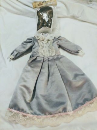 SWEET SATIN DOLL DRESS With WIG FOR BRU JUMEAU ANTIQUE FRENCH dolls 2