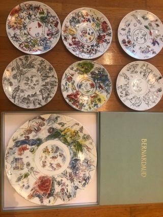Bernardaud Dome Of Garnier Opera By Chagall Serving Plate And 6 Side Plates