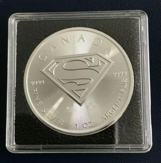 2016 Canada 1 Oz Silver $5 Superman Coin - Bu - With Qadrum Intercept Holder