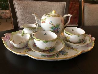 Herend China Queen Victoria Tea Set For Two Persons