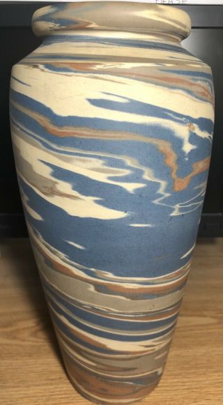 Niloak Pottery 1910 - 24 Mission Swirl Vase W/art Mark 12” Vintage / Rare / Beauty