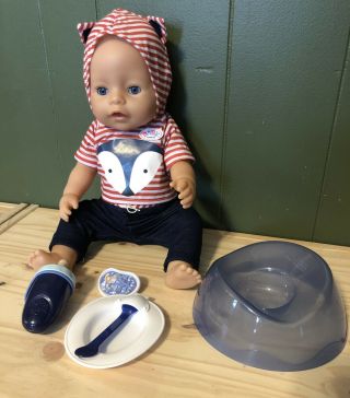 Baby Born Boy Doll Interactive Doll & Accessories Euc