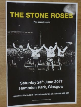 The Stone Roses - Glasgow Hampden Park June 2017 Live Show Concert Gig Poster