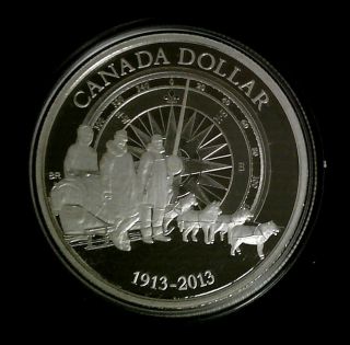 2013 Proof Silver Dollar,  " 100th Anniversary Of The Arctic Expedition "