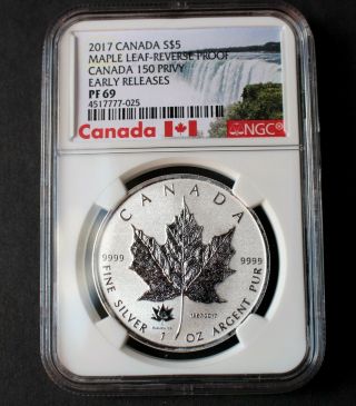 2017 Canada 150 Privy Silver $5 Maple Leaf Reverse Proof Ngc Pf69 Early Releases