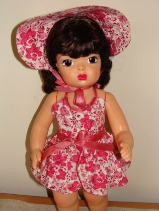 Tagged Terri Lee Pink Floral Playsuit & Hat For 16 " Terri Lee Doll