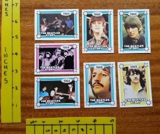 Beatles Seven Old Bubblegum Cards By Monty Gum,  Holland 1970 