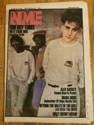 Nme Music Newspaper February 13th 1982 Fun Boy Three Cover.