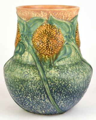 Roseville Pottery Sunflower Vase Shape Number 490 - 8 "