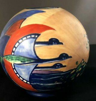 Rare England Wilkinson Tahiti Art Deco Art Potter Vase Flying Ducks " Butler "