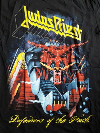 Judas Priest T - Shirt Defenders Of The Faith Black Mens Size Small Light Wear