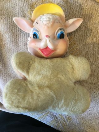 Vintage My Toy Plush Rubber Face Lamb 8” Inch.  1950’s