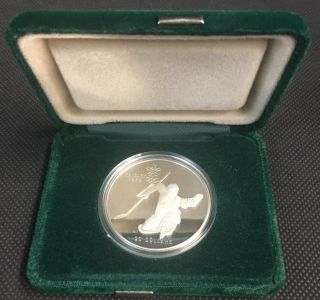 Calgary 1988 Olympic Winter Games Silver $20 Coin Hockey Goalie Presentation Box