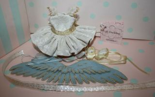 8 " Madame Alexander Tutu Gold - Tone Outfit Tagged Ugly Duckling W/blue Cape