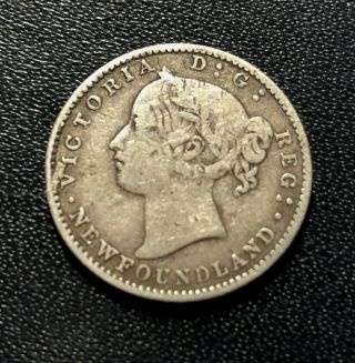 Canada (newfoundland) 1865 10 Cents Silver Coin: Victoria