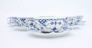 6 Teacups & Saucers 1130 - Blue Fluted Royal Copenhagen - Full Lace 1st Quality 2