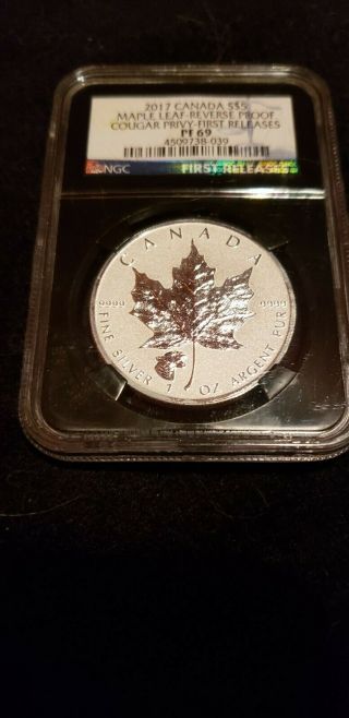 2017 Canada $5 Maple Leaf 1 Oz.  9999 Silver Coin First Release Pf69